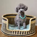 Luxury Handwoven Bolga Dog Basket – Eco-Friendly Pet Bed for Small Dogs & Cats | Durable, Natural Straw, Boho Home Decor