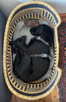Luxury Handwoven Bolga Dog Basket – Eco-Friendly Pet Bed for Small Dogs & Cats | Durable, Natural Straw, Boho Home Decor