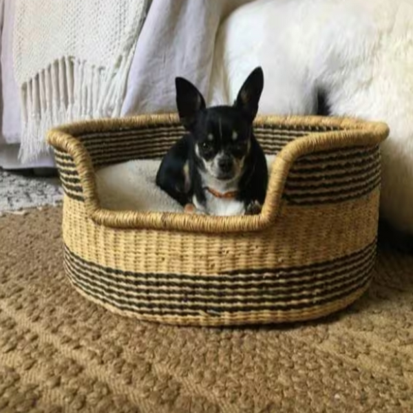Comfortable Dog Basket Bed | Natural Dog Bed | African Dog bed | Ghana dog basket | Africa Pet Furniture | Sustainable dog bed | Pug dog bed