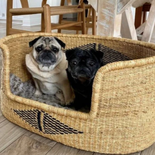 Natural Dog Bed Basket | Comfortable Dog Basket Bed |Pet Furniture | Brown Dog Bed | Large dog bed | Small dog bed | Puppy Bed | Pet Basket