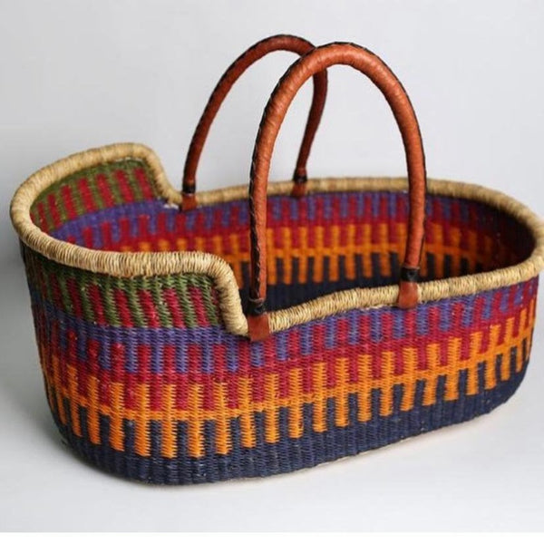 Handmade  Bassinet | Colourful bassinet | beautiful Moses basket | Moses basket and stand | African traditional baby bassinet